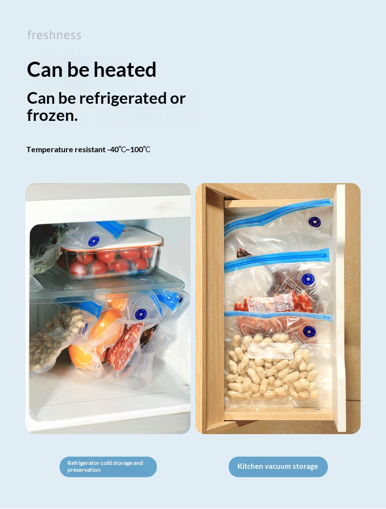 Meal Prep Vacuum Seal Containers - Sacchetti per Alimenti Sottovuoto Riutilizzabili Senza