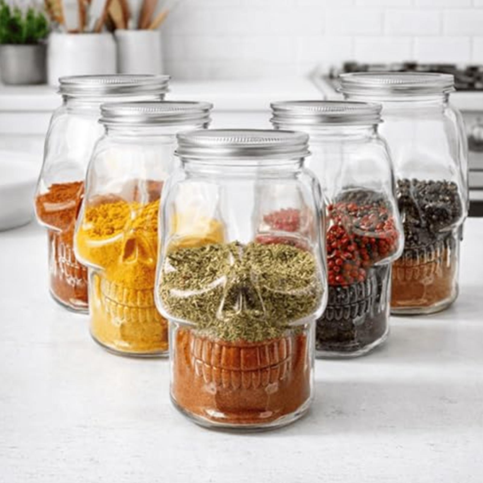 Meal Prep Kinder - Barattoli trasparenti a forma di teschio