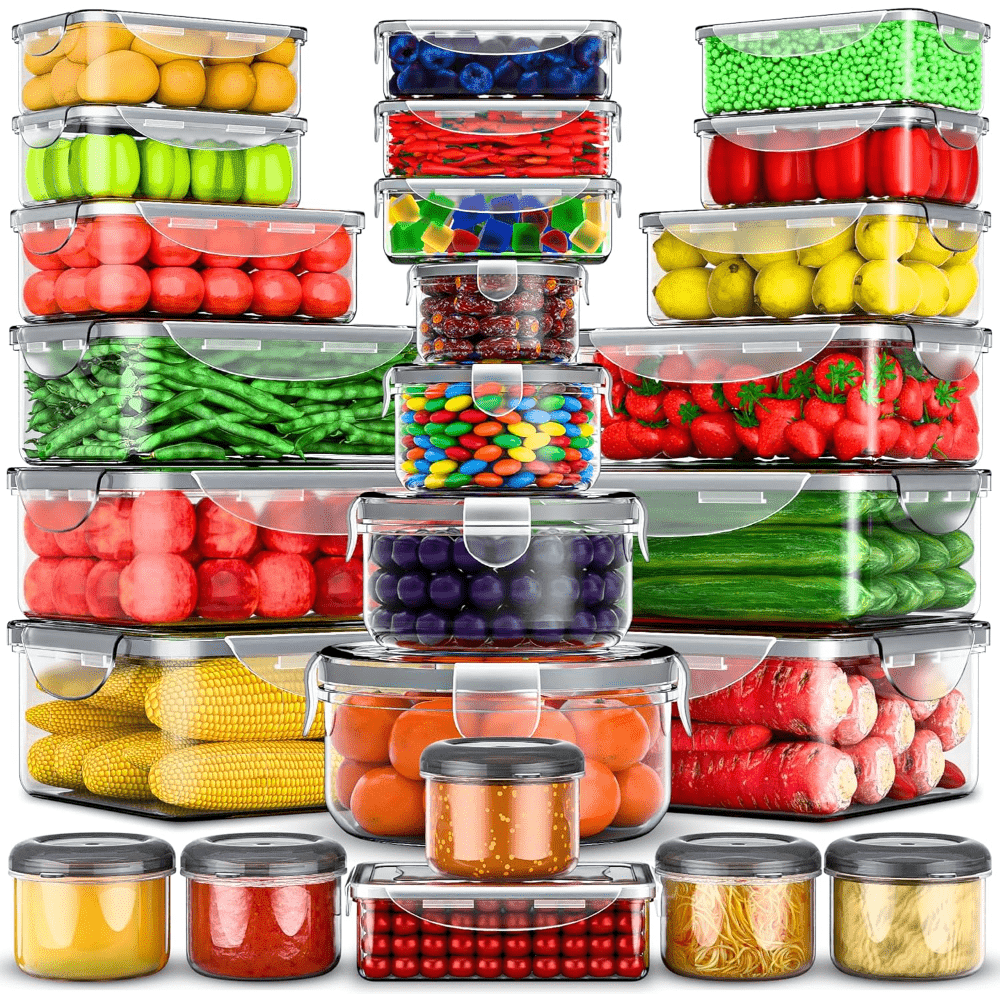 Meal Prep Jars With Lids - 50 Contenitori per Alimenti con Coperchi