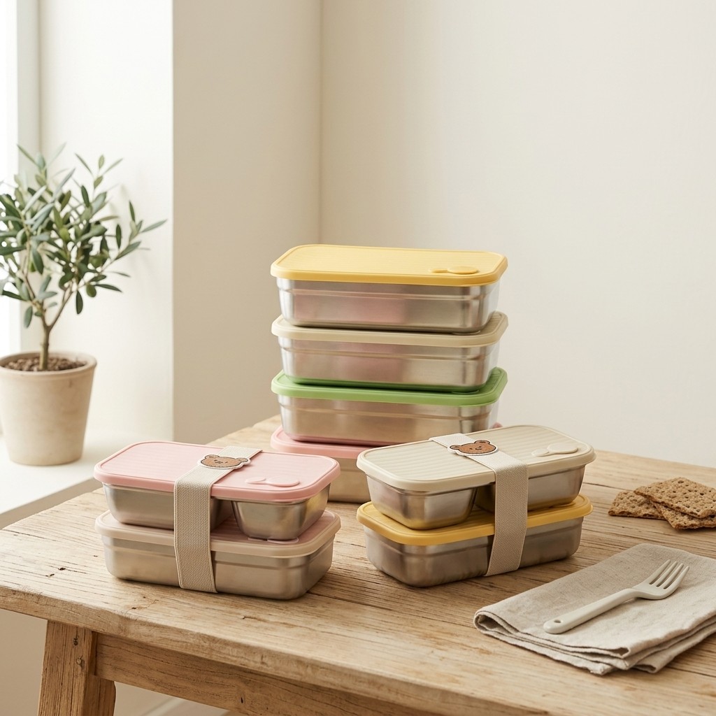 Meal Prep Kinder - Contenitore per Pranzo Bento in Acciaio