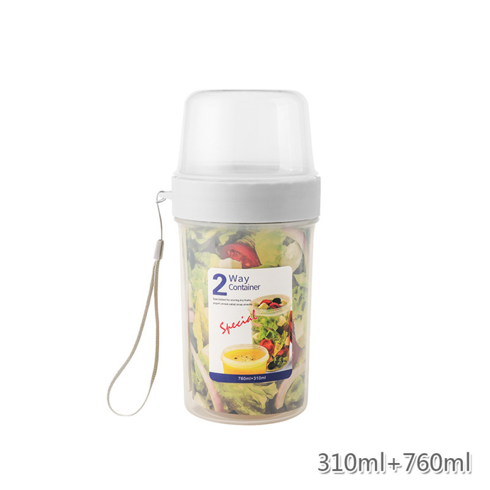 Meal Prep Jars With Lids - Contenitore per Alimenti a Doppio Strato
