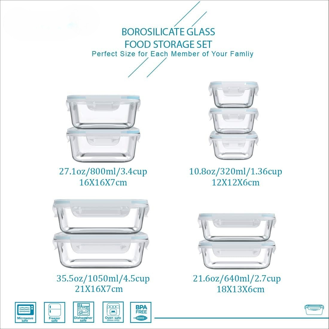 Set da 18 contenitori in vetro - Meal Prep Glass Containers recensione e prezzo