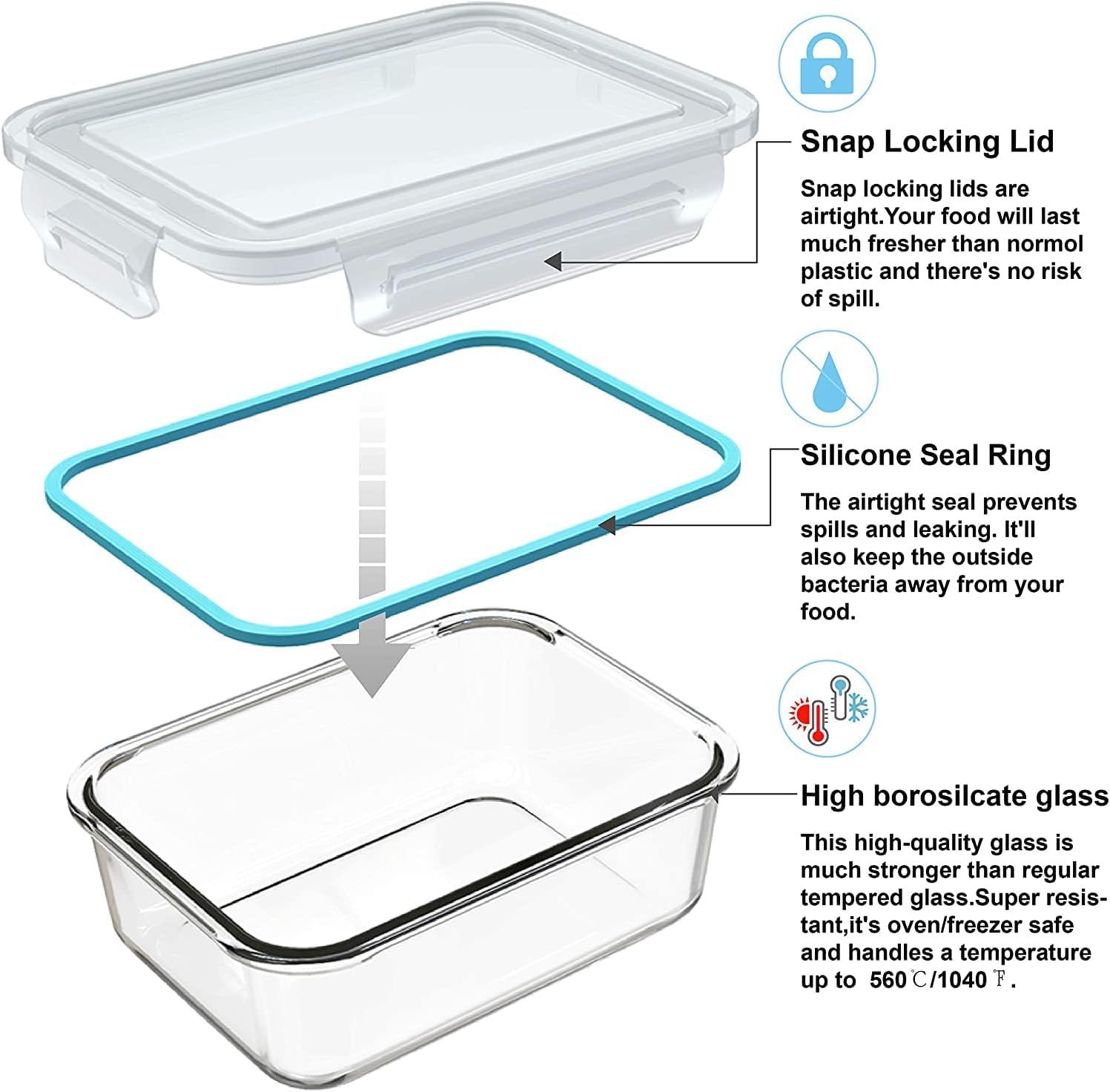 Set da 18 contenitori in vetro - Meal Prep Glass Containers recensione e prezzo