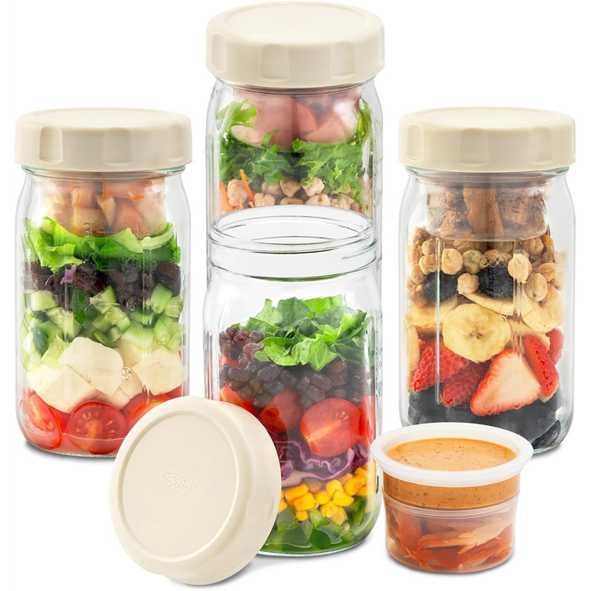 A67T NUOVO Set di 4 Barattoli  - Meal Prep Jars With Lids recensione e prezzo