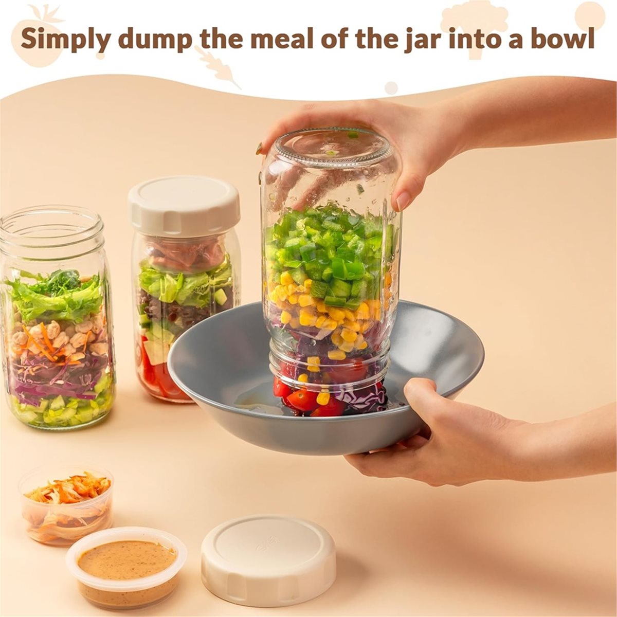 A67T NUOVO Set di 4 Barattoli  - Meal Prep Jars With Lids recensione e prezzo